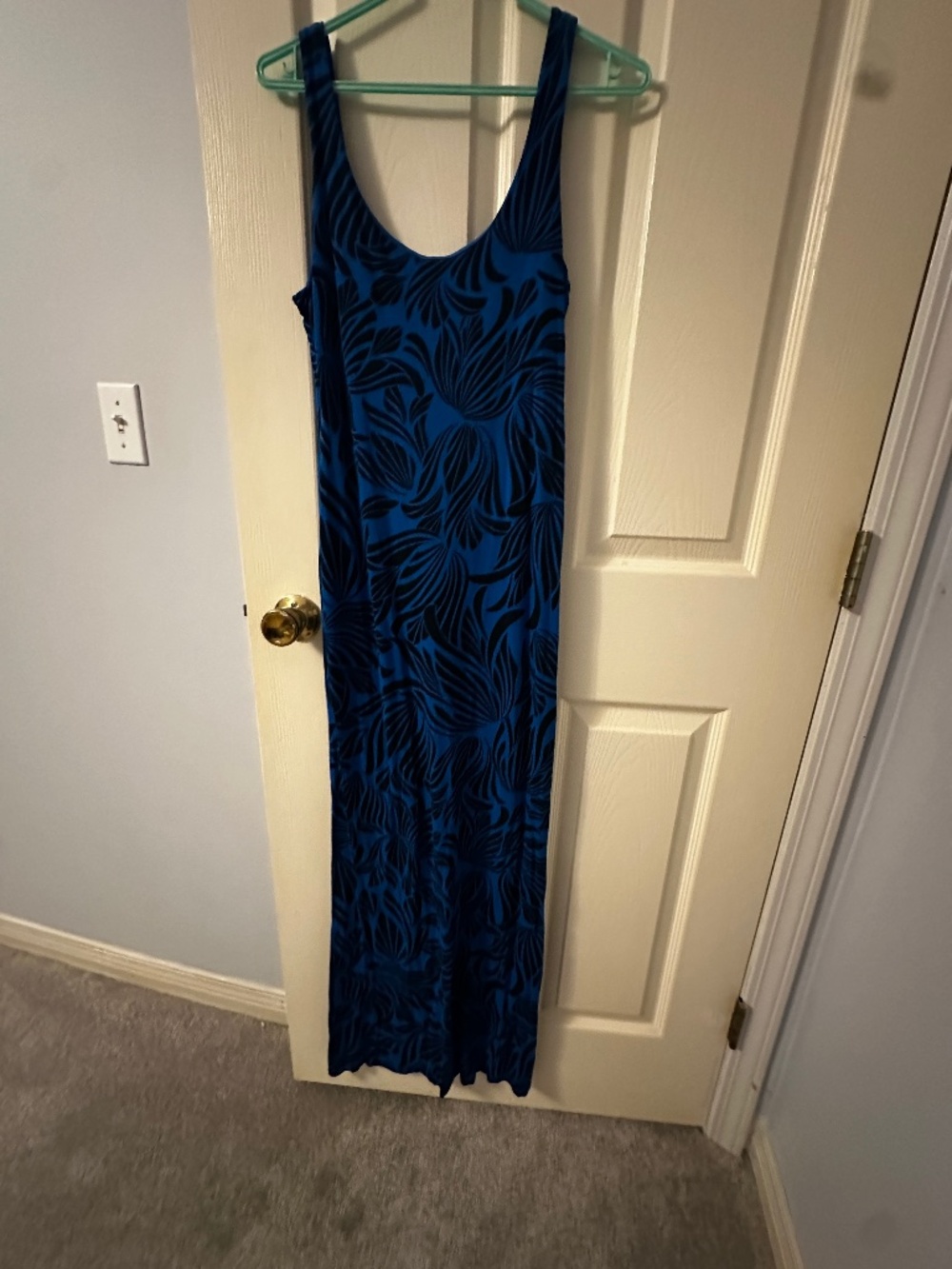 Jane Norman Blue Maxi Floral Dress (Size Small)